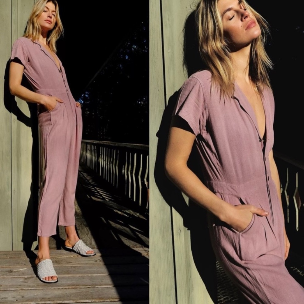 Free People Margot Short Sleeve Jumpsuit S NEW